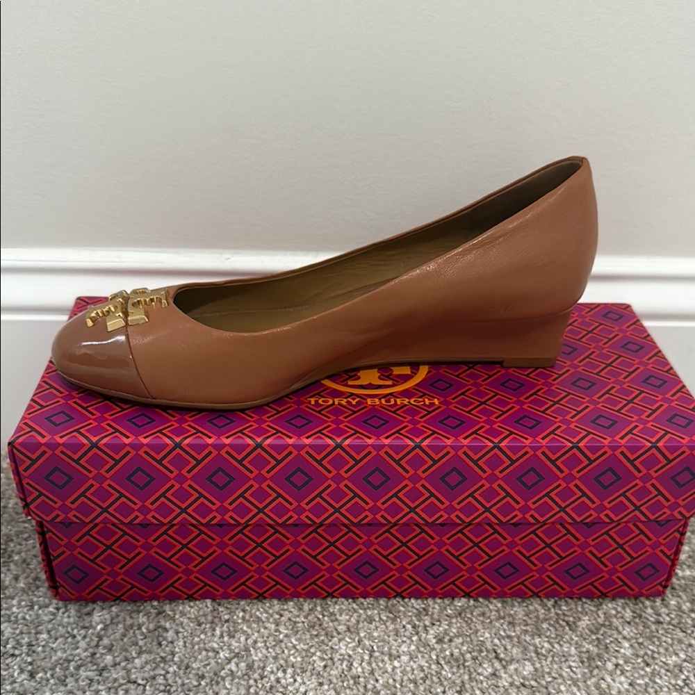 Tory Burch Tan Wedge Shoes